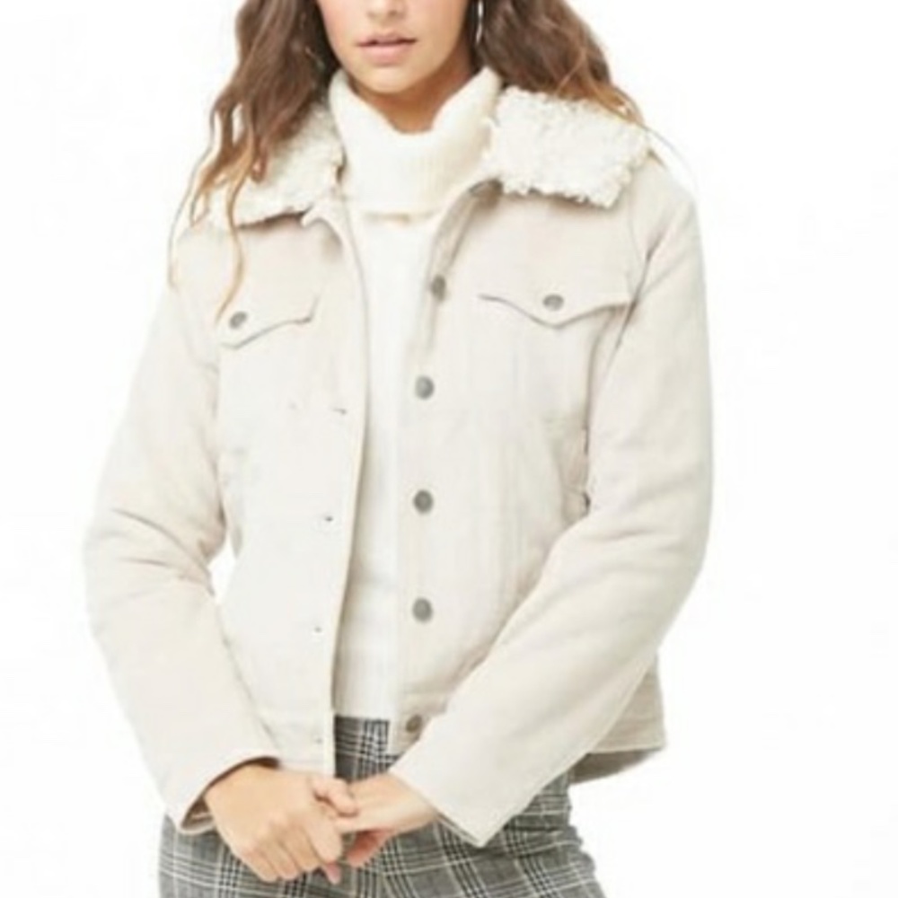 NEW Forever21 Women's Faux Fur-trim Jacket (Small)